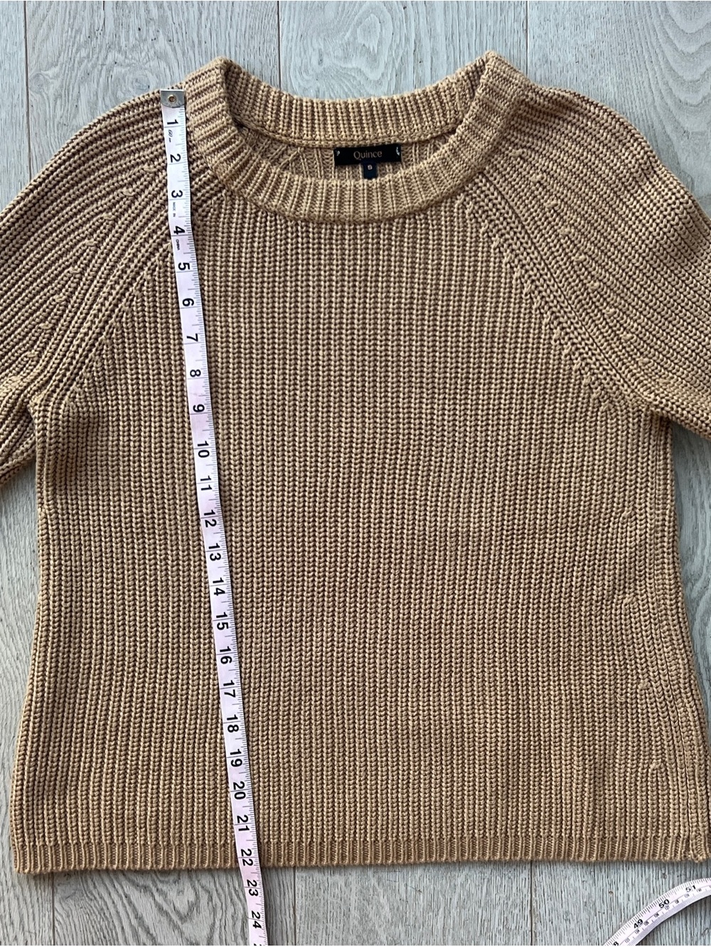 Quince Organic Cotton Fisherman Knit Sweater in Camel Women’s Size S - Picture 7 of 9